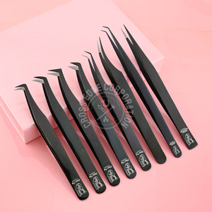 Marque privée Volume de 90 degrés pince à cils léger Nano Micro Fiber Extension de cils couleur pince à épiler en acier inoxydable - Product Image 1