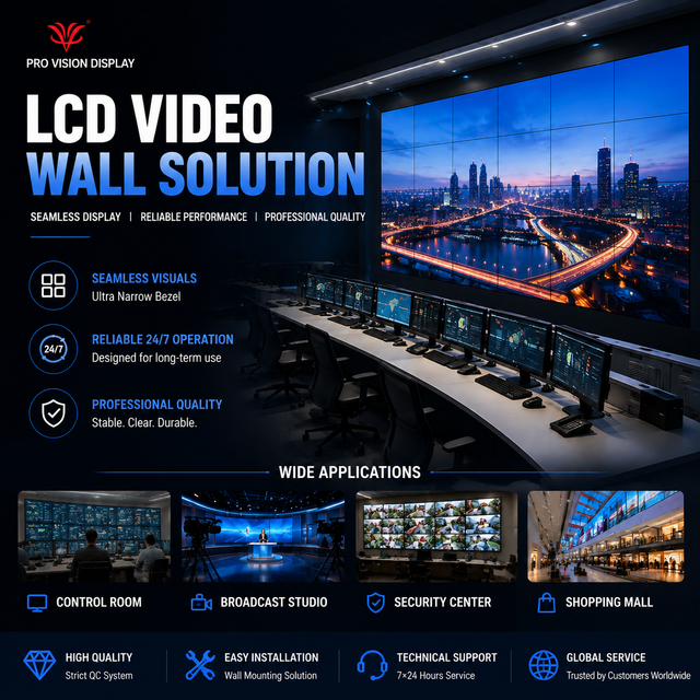 55 Inch LCD Video Wall Display Panel Narrow Bezel 24/7 Commercial Video Wall Screen