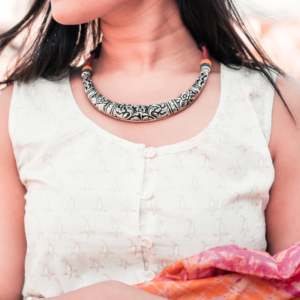 สร้อยคอแฟชั่นชนเผ่าสไตล์ Mera jaipur nakkashi - Product Image 1