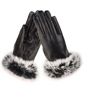 Guantes de Invierno Cálidos de Cuero Suave hasta la Muñeca para Exteriores, Lisos, de Moda, para Fiestas, 100% Genuinos, de Alta Calidad, Ecológicos, con Forro de Piel - Product Image 4