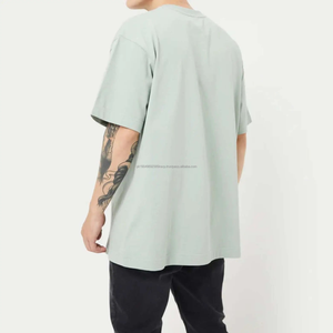 T-shirt en coton tissé sur mesure de haute qualité pour homme, design surdimensionné à épaules tombantes - Product Image 1