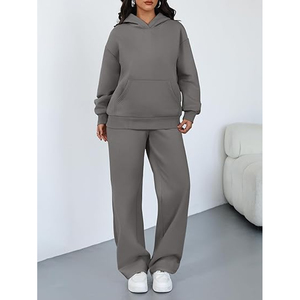 Conjunto Deportivo Informal para Hombre, Sudadera con Capucha Transpirable de Forro Polar y Pantalones Jogger con Material de Poliéster/Algodón, Cierre con Cordón para la Temporada de Invierno - Product Image 4