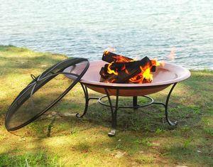 Brasero artisanal en cuivre, bol chauffant extérieur, centre de table en métal fait main, élégante décoration de patio pour résidences haut de gamme - Product Image 4