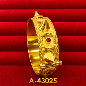 Women's Silver Plated Bangles With <b>Ruby</b> Inlay Classic Flower Pattern Wedding Jewelry A-43018 - Product Image 6