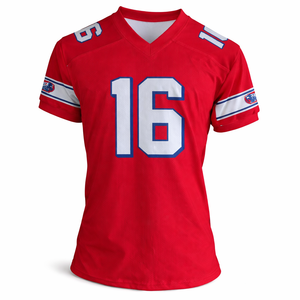 Camiseta de Fútbol Americano Estampada de Alta Calidad, Color Personalizado, Hecha con Tela Transpirable 100% Poliéster, Unisex para Adultos, Equipo Oficial - Product Image 1