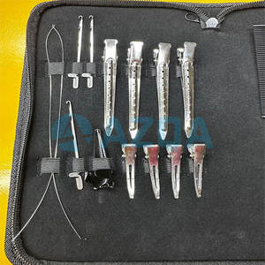 Kit complet d'outils pour extensions de cheveux avec étui de rangement en cuir, ensemble professionnel pour l'application et le retrait d'extensions de cheveux en salon - Product Image 4
