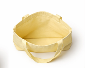 Yellow <b>Canvas</b> <b>Tote</b> Bag Medium Size Shoulder Handle baby Shopping Bag for Daily Use - Product Image 5