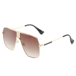Lunettes de soleil carrées de luxe en métal RTS Fashion, grandes, verres PC UV400, monture complète, unisexe, pour extérieur, tendance 2026 - Product Image 4