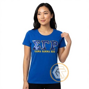 T-shirt décontracté uni pour femmes de la sororité Sigma Gamma Rho, 100 % coton jersey, respirant, séchage rapide, écologique, vente en gros - Product Image 1