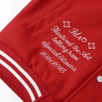 Chaqueta Varsity de Chenilla y Seda Bordada con Mangas de Cuero y Lana, Cuello Alto, Logotipo Frontal, Resistente al Viento, Transpirable, Unisex