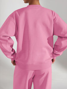 Streetwear personnalisé OEM ensemble 2 pièces pour femmes survêtement ensemble de vêtements de sport ensemble pantalon de survêtement et sweat à capuche en coton léger avec logo - Product Image 6