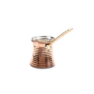 Cafetera/Tetera de Acero Color Cobre Martillado con Asa Dorada, Utensilios de Cocina para Servir Té y Leche en India - Product Image 1