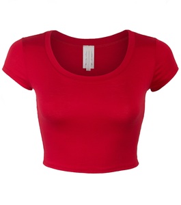 Crop top de yoga personnalisé avec logo, t-shirt pour femme, crop top hautement élastique, t-shirt blanc, crop tops pour femmes - Product Image 1