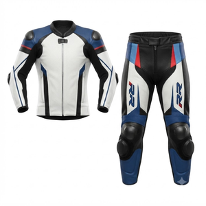 Traje de Motociclismo de Cuero Vacuno/Canguro para Hombre, Mono de Carreras de 1 Pieza, Hecho a Medida, Protección Nivel 2 CE - Product Image 1
