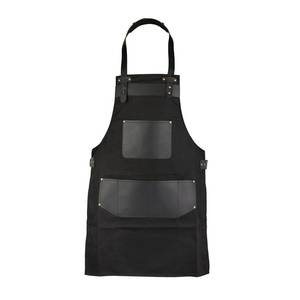 Custom Logo Printed Canvas Apron Detachable Leather Straps Professional Bartender Barista Hairdresser Uniform Multi Functional - Product Image 2