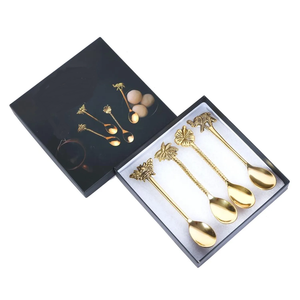 Cuillère à dessert en laiton motif palmier/fleur/éléphant/abeille – Couverts fantaisie pour animaux de compagnie – Cuillère à dîner à prix incroyable - Product Image 1