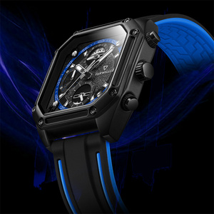 Montre-bracelet à quartz pour homme Mark Fairwhale, étanche 30 bars, en acier inoxydable, 41 mm, chronographe lumineux, bracelet en <span class=keywords><strong>caoutchouc</strong></span> - Product Image 1