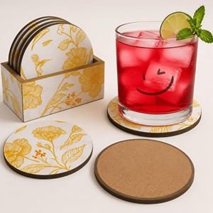 Sous-verres en bois d'acajou faits à la main avec motif artistique Van Gogh - Vente en gros - Product Image 4