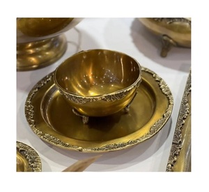 Bol à chocolat en aluminium au design attrayant, couleur or et noir, vaisselle pour servir les aliments à prix abordables - Product Image 6