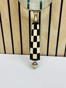 Lupa de 4'' Estilo Vintage con Mango de Resina a Cuadros |   Lente de Lectura e Inspección Portátil - Product Image 4