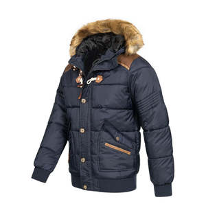 Veste softshell homme légère, doudoune matelassée avec capuche en fourrure, coupe-vent, manteau d'hiver décontracté, coupe classique, fermeture éclair - Product Image 5