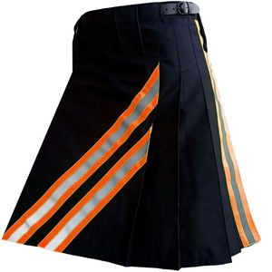 Kilt de travail réfléchissant haute visibilité orange pour pompier, en coton noir, 2026 - Product Image 4