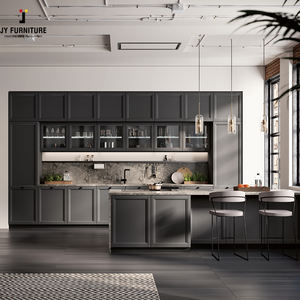 Meubles de cuisine modulaires de luxe en bois et contreplaqué, style Shaker moderne européen, avec charnières, fabriqués sur mesure par JY Project Vietnam Factory, vente en gros - Product Image 2