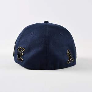 Gorras Snapback de Ciclismo de Malla Ajustables de 6 Paneles con Bordado 3D, Visera Plana, Azules, con Logotipo Personalizado, Venta al por Mayor, Aceptamos PayPal - Product Image 3