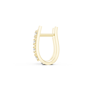 Pendientes de Aro Redondos de Plata de Ley 925 Chapados en Oro Rosa de 18K con Triple Banda de Circonitas, Estilo Bali, Lujo Contemporáneo para Mujer - Product Image 1