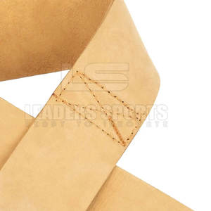 Sangles de levage robustes en cuir personnalisables avec logo sur mesure pour les exercices de soulevé de terre et de tirage – Ajustement sécurisé pour la salle de sport - Product Image 4