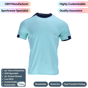 Camiseta Deportiva de Secado Rápido para Hombre, con Mangas y Cuello en Contraste, Transpirable, para Pádel, Tenis, Gimnasio, Entrenamiento y Actividades al Aire Libre - Product Image 1