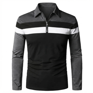 Camisa Polo de Manga Larga para Hombre, Logotipo Personalizado, Algodón Piqué Premium, Duradera, Cómoda, para Viajes, Vacaciones, Ropa Casual de Calle - Product Image 1