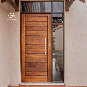 Puerta Interior Moderna de Madera Sólida GA-14S con Panel Horizontal para Viviendas Residenciales, Tamaño Personalizado - Product Image 3