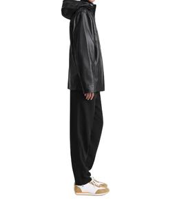 Anorak Style Tan Brown Chaqueta de cuero con capucha Premium Cuero de vaca Media cremallera Ropa deportiva Casual Formal Chaqueta anorak de cuero - Product Image 4