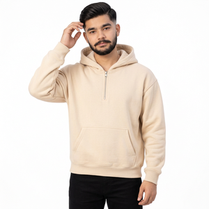Sweat-shirt à capuche zippé pour homme, coupe décontractée, en molleton, avec col montant et design streetwear moderne et décontracté - Product Image 6