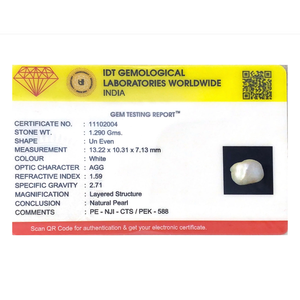 Loose Natural Keshi Pearl 6.45 Carat White Seawater Gemstone for Fine Jewelry - Product Image 4