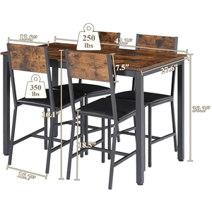 Juego de Mesa de Comedor de Madera Maciza al por Mayor con 6 Sillas, Muebles de Comedor de Madera y Metal para Restaurantes, Cafés, Hoteles y Hogar - Product Image 5