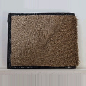 Nouveau portefeuille en cuir de vachette véritable fait main avec poils, élégant porte-cartes pour homme, dernier design, portefeuilles tendance - Product Image 1