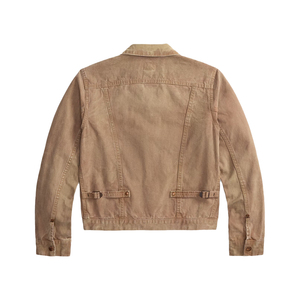 Chaqueta Trucker Premium para Hombre, de Lona Lavada y Desgastada, Resistente, Cuello Clásico Recto, Ropa de Trabajo Vintage, OEM Personalizada, Estilo Heritage - Product Image 2