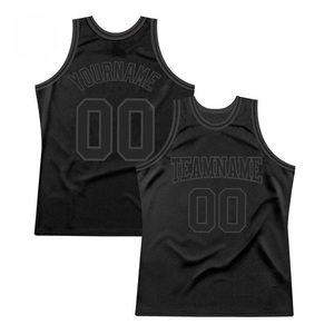 Maillot de basket-ball noir personnalisé unisexe en mesh, débardeur respirant en polyester avec impression par sublimation du nom de l'équipe, uniforme de sport pour adulte - Product Image 3
