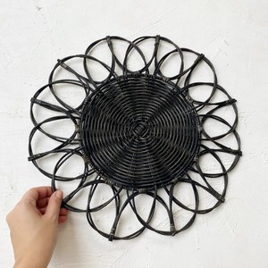 Black Charger Plates Wedding Party Event Rattan Flower Plate Placemats with Customizable Colors and logo - Product Image 5