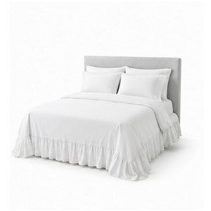 High Quality Plain <b>White</b> Bed Sheet Comfortable Comforter Set Smooth Texture Polyester/Cotton Durable Eco-Friendly for Home Hotel - Product Image 1