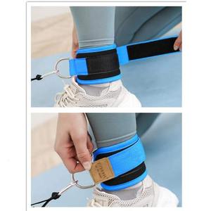 Custom Logo Adjustable Ankle Support Strap with Metal D Rings <b>Soft</b> Neoprene Cable Attachment for Home Gym Fitness Training - Product Image 2