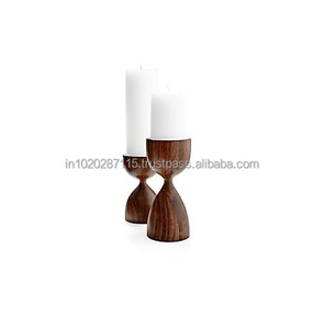 Small wooden candle holder for tea light candles perfect for spa home temple meditation relaxing ambiance <b>corner</b> - Product Image 2