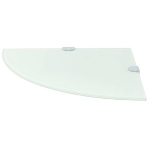 Mensola angolare in vetro bianco con supporti cromati 9.8 "x 9.8" per la conservazione della cucina - Product Image 2