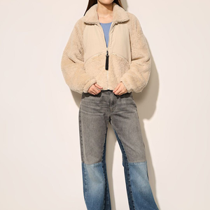Women Sherpa fleece Faux <b>Fur</b> Wool Coat Breathable Warm Plush Casual hooded zipper collar Jacket snow wear comfy button closure - Product Image 4
