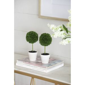 Set di 3 Mini Topiari Artificiali D3.5x9.5 in Vaso Color Crema, Decorazione Creativa e Originale per la Casa - Product Image 6