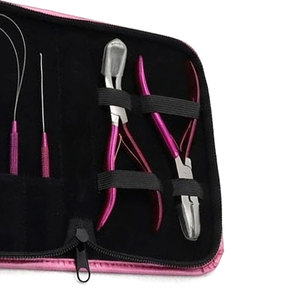 Kit de Herramientas Profesionales de Acero Inoxidable Premium para Extensiones de Cabello con Micro Anillos, Alicates para Cabello Natural y Herramienta de Bucle para Salón de Belleza - Product Image 5