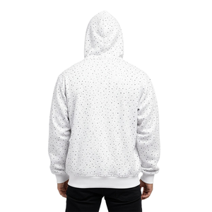 Sweat-shirt à capuche unisexe blanc uni avec fermeture éclair, en molleton personnalisé, style streetwear décontracté, fermeture éclair dorée, poches, 100% coton, coupe oversize - Product Image 5
