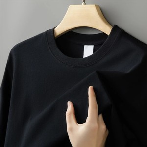 เสื้อยืดคอกลมแขนสั้นผู้ชาย สีขาว ผ้าฝ้าย ทรงปกติ สไตล์ลำลอง สีพื้น ผ้าเจอร์ซีย์ถัก ดีไซน์เรียบ - Product Image 2